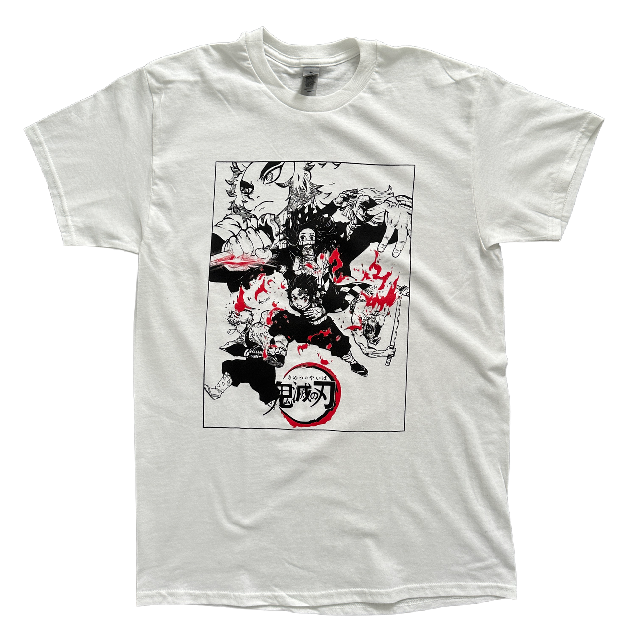 Demon Slayer White Tshirt - available in S, M, L, XL, 2XL, 3XL