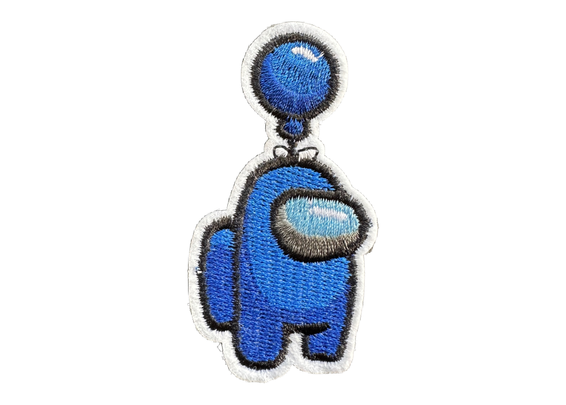 Among Us Blue Character Embroidered Patch