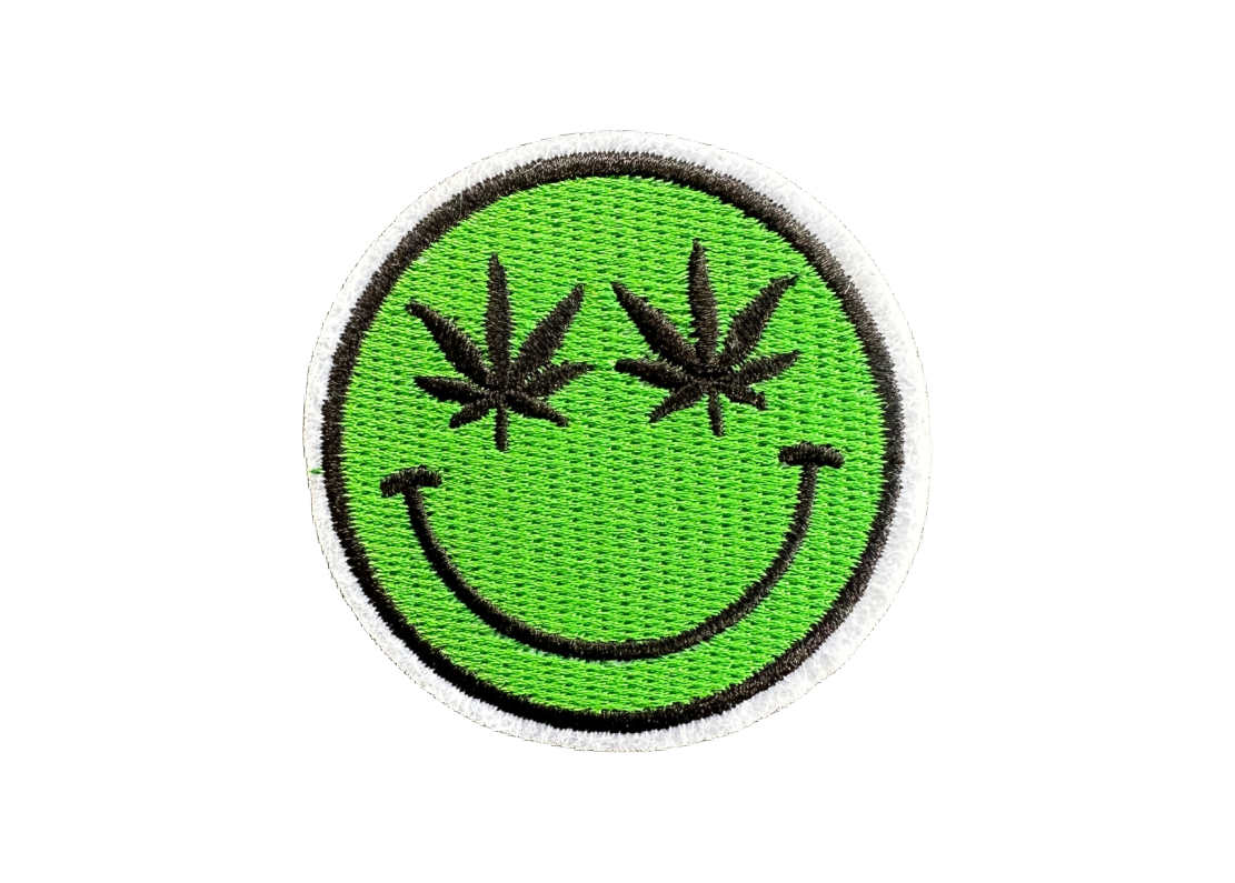 Weed Smiley Face Patch