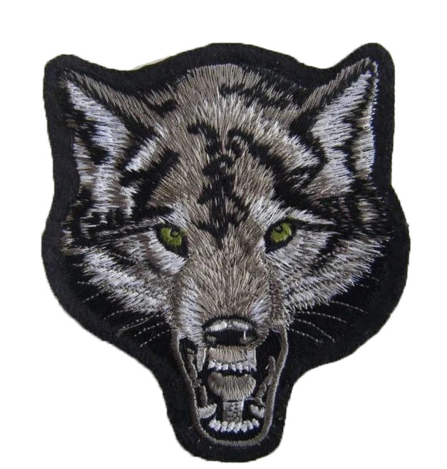 Snarling Wolf Embroidered Patch - Large