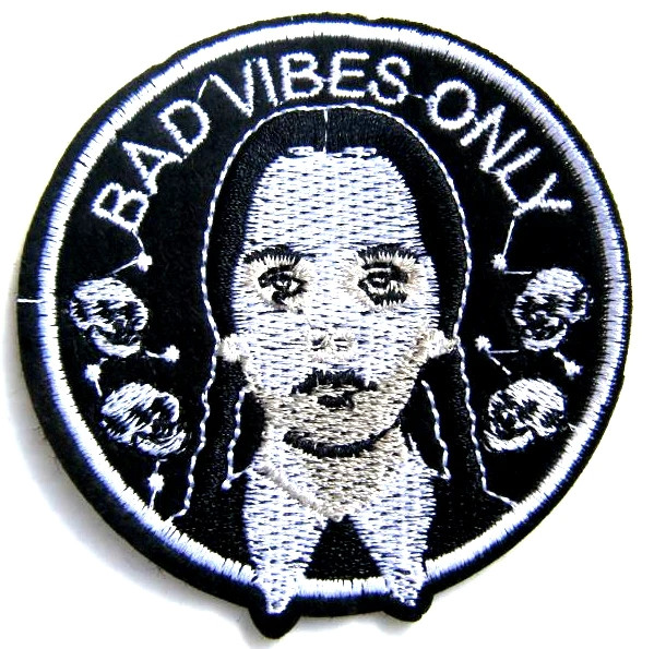 Bad Vibes Only Wednesday Addams Embroidered Patch