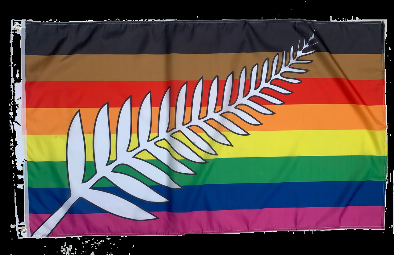Silver Fern Gay Pride LGBTQIA Flag / Wall Hanging - 150cm x 90cm - LGBTQ Pride