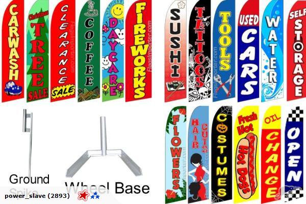 HUGE Flags - Tattoos, Used Cars, Oil Change..