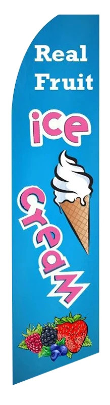 Real Fruit Ice Cream - HUGE Advertising Flag