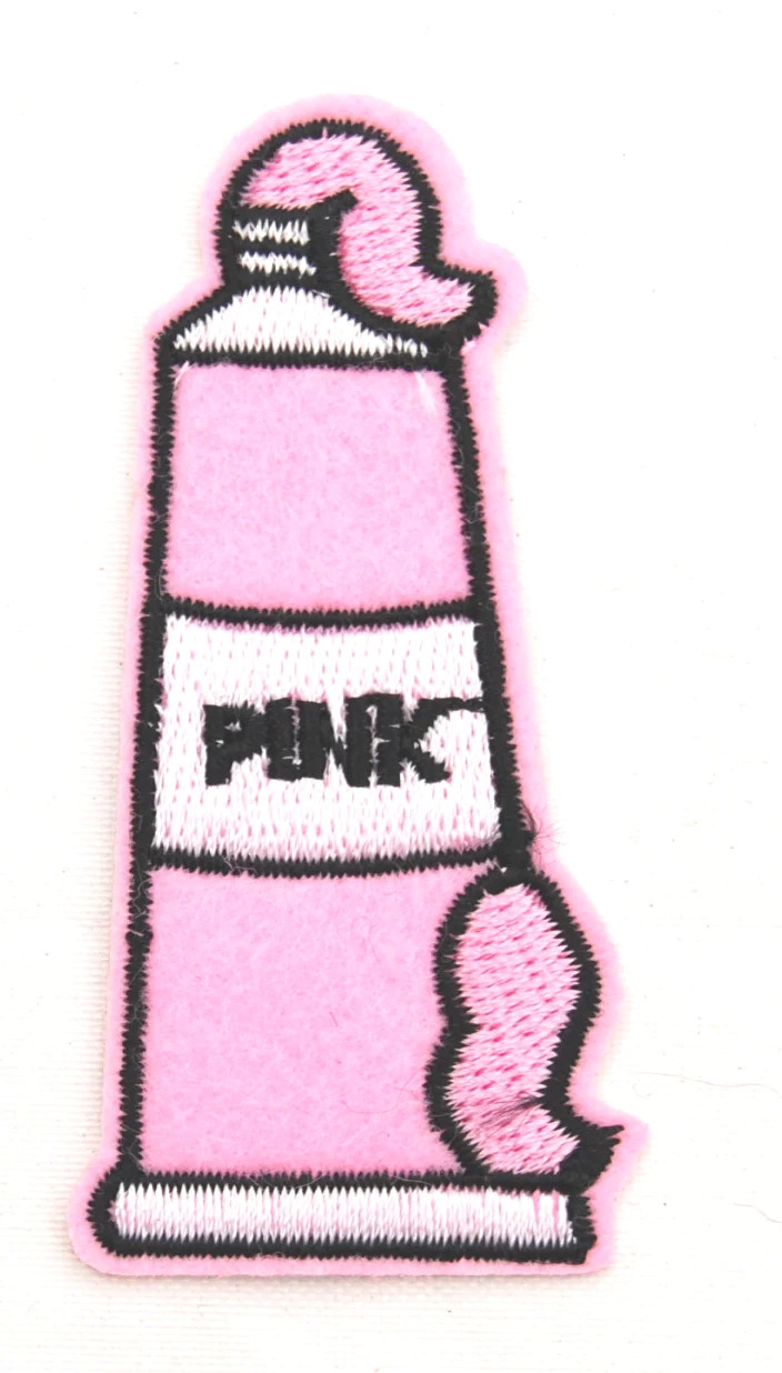 Pink Paint Tube Iron On patch