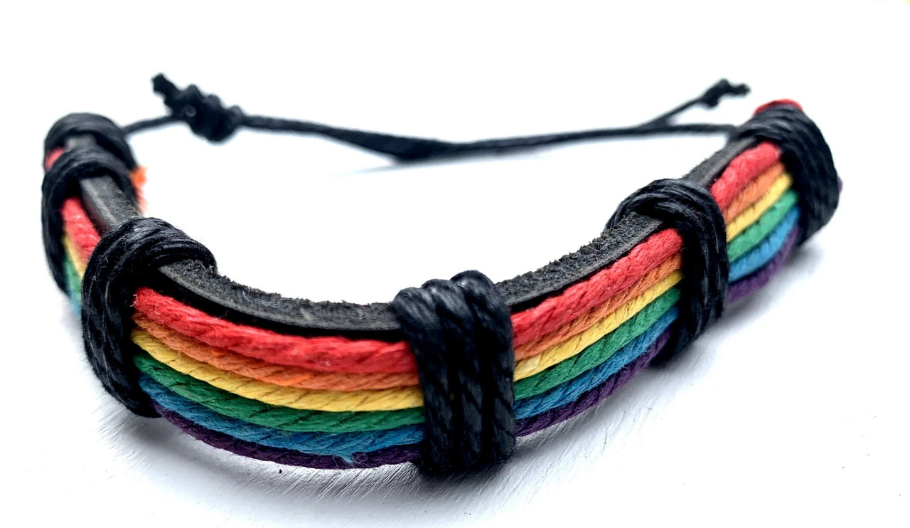 Rainbow Leather Bracelet / Cuff