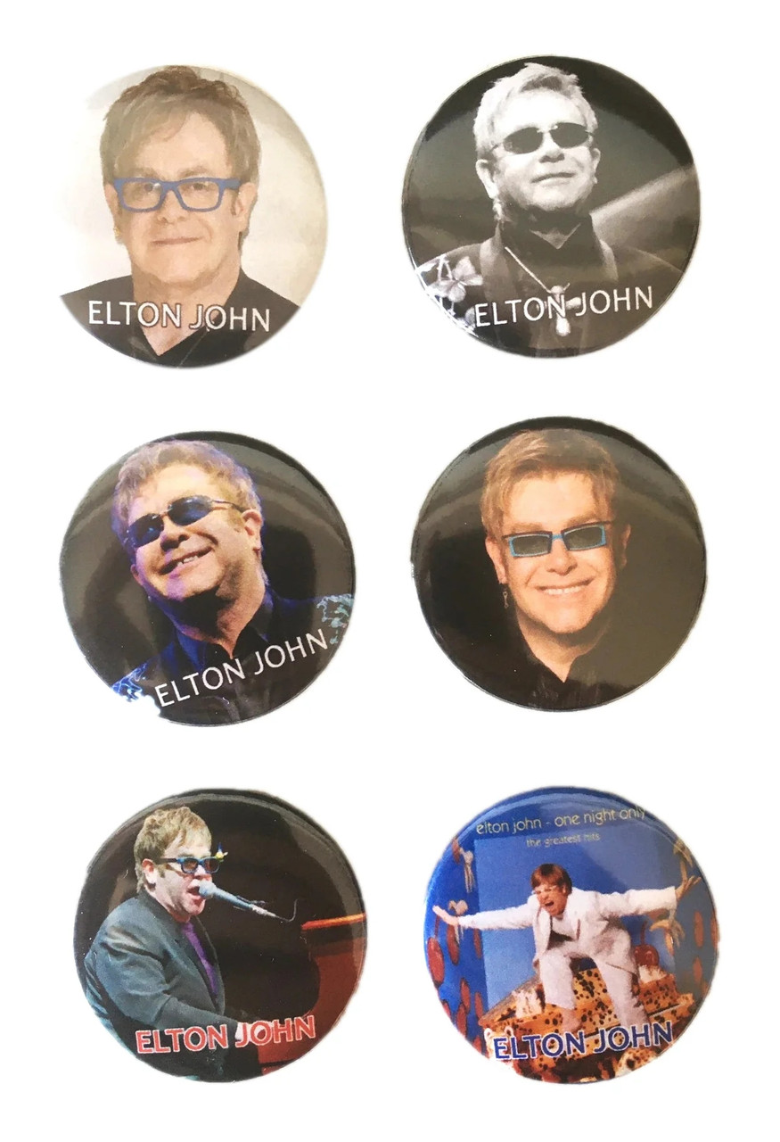 Elton John Badge Button Set #2 - 6 badges!