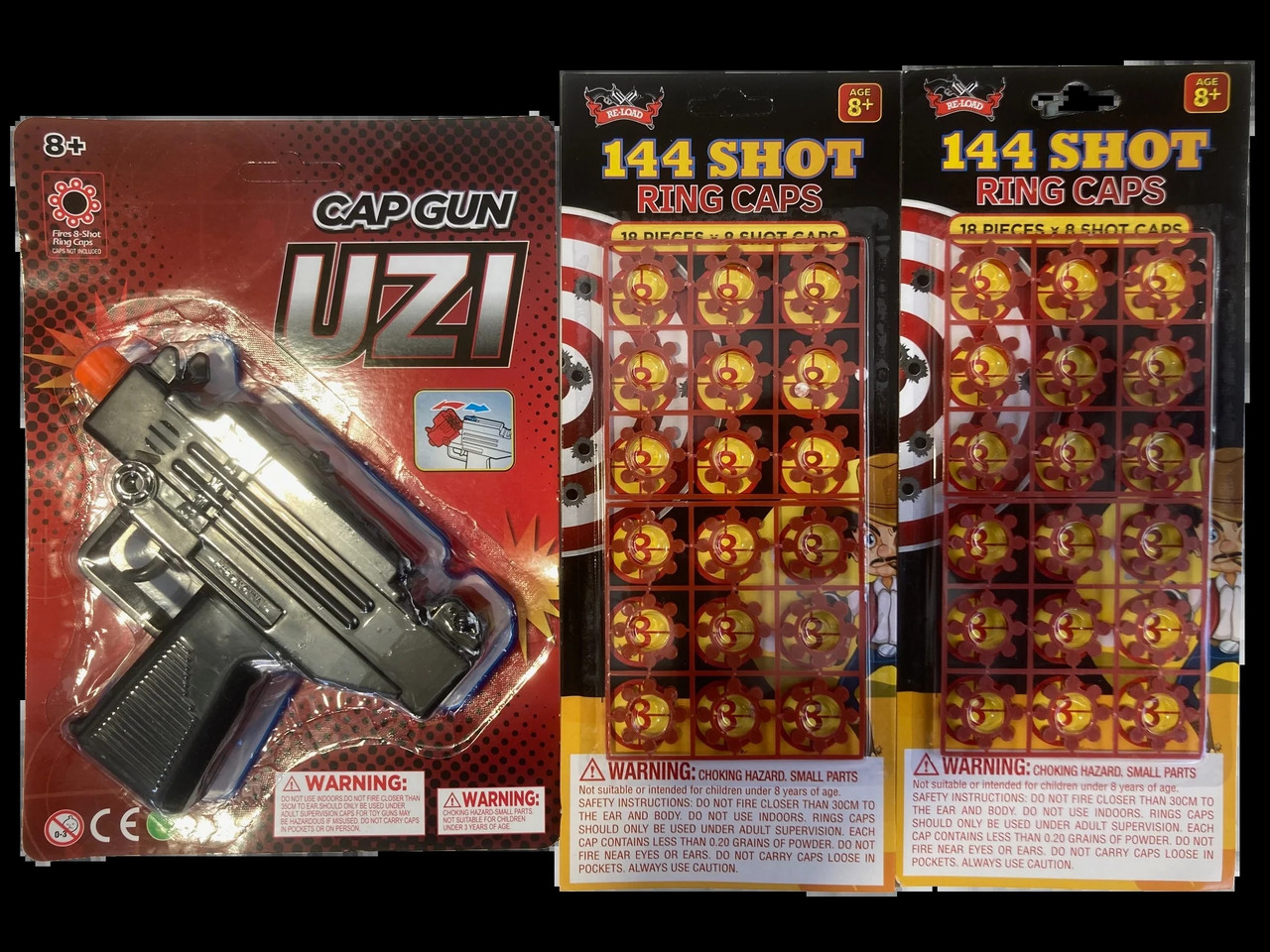 Uzi Cap Gun with 3 Sheets of Caps