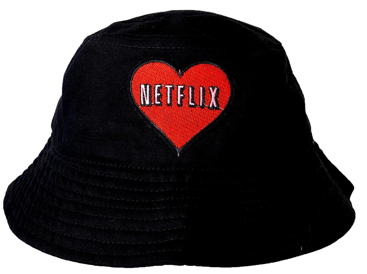 I Love Netflix Bucket Hat with Embroidered Logo