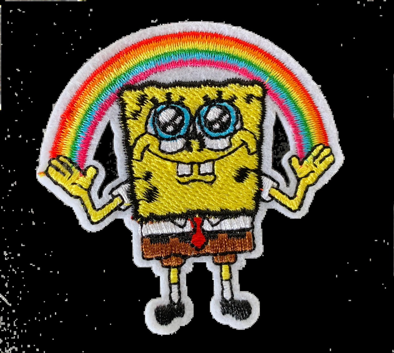 Spongebob Squarepants with Rainbow Embroidered Patch