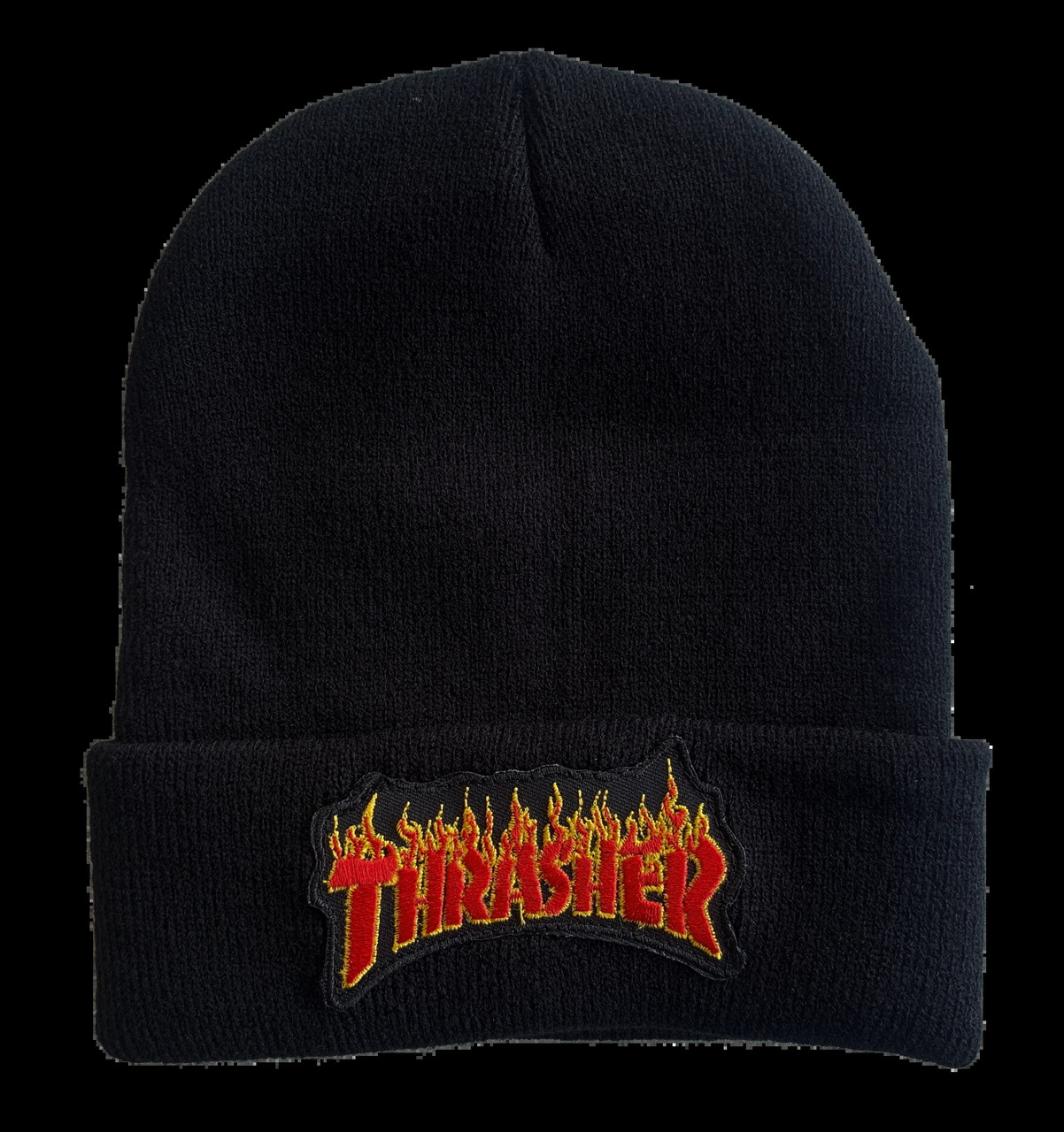 Thrasher Beanie with Embroidered Flames Logo