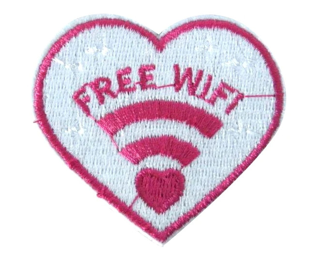 Free Wifi love heart patch