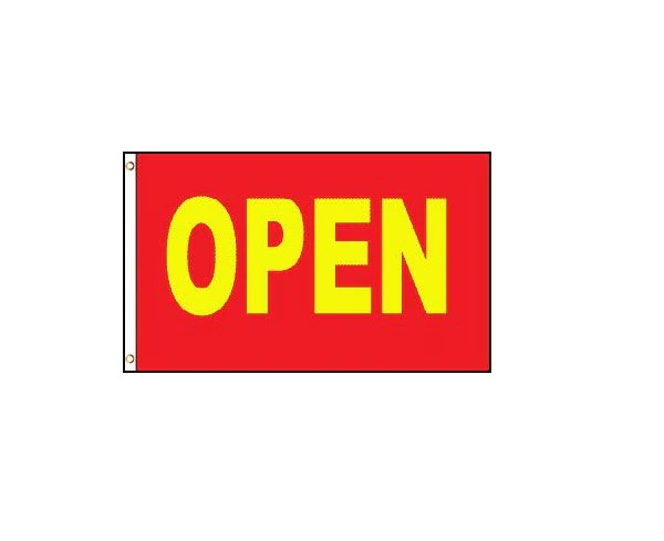 Open Flag / Sign - Red and Yellow