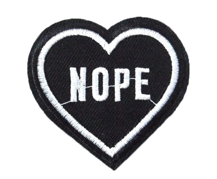 NOPE love heart patch