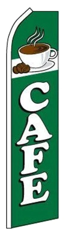 Cafe - HUGE Advertising Flag Set - Green Flag