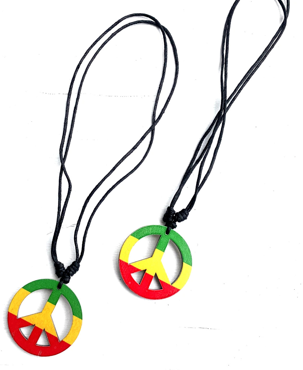 Rasta Peace Necklace with black cord