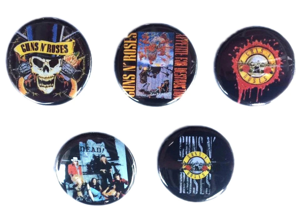Guns N Roses Badge Button Set - 5 badges!