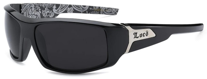 Locs Gangsta Sunglasses- 9081 Black Bandana Print
