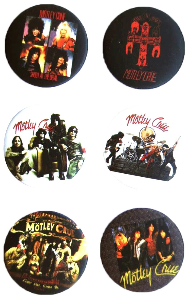 Motley Crue Badge / Button Set #2 - 6 badges!
