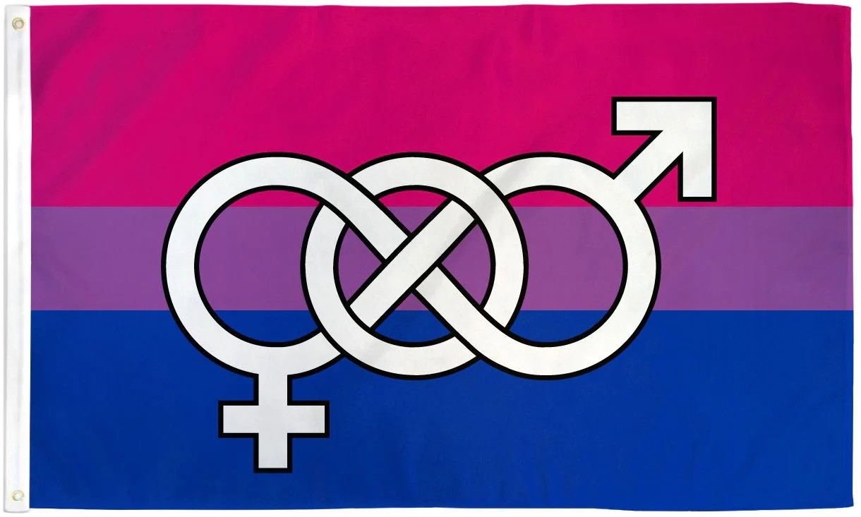 Bisexual with Symbols Flag / Wall Hanging - 150cm x 90cm