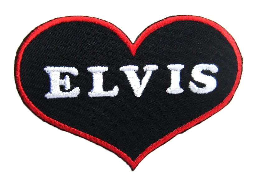 Elvis Embroidered Patch - Heart