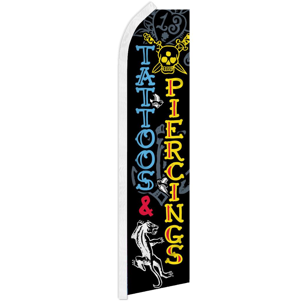Tattoos and Piercings - HUGE Advertising Flag