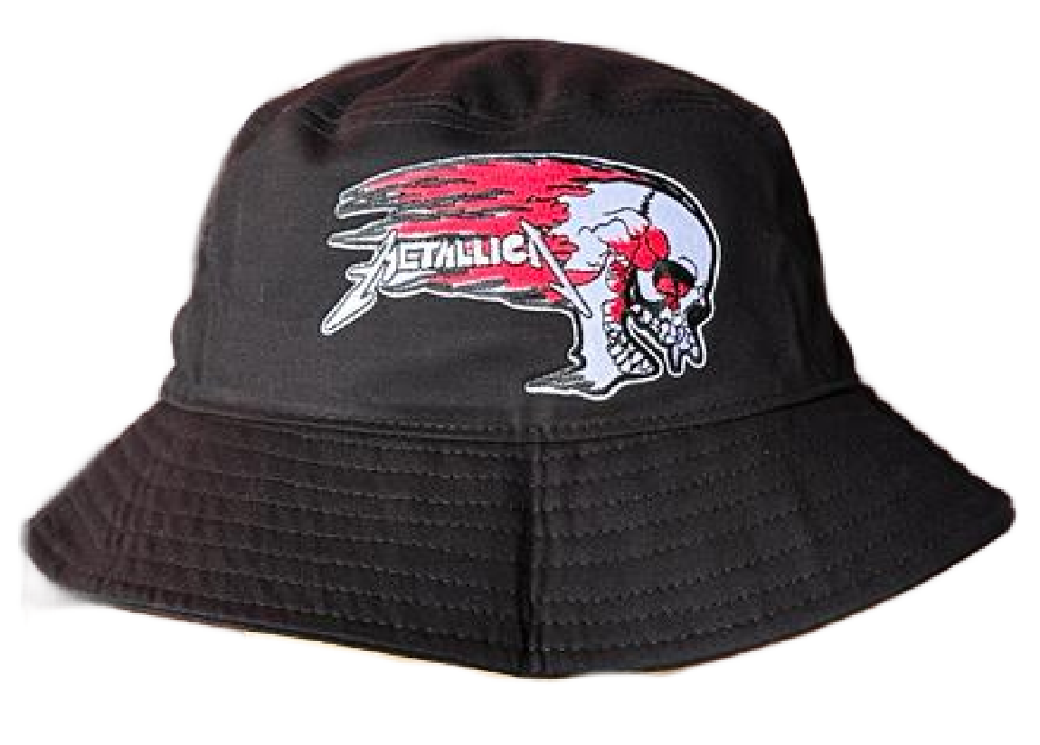 Metallica Bucket Hat with Flaming Skull Embroidered Logo