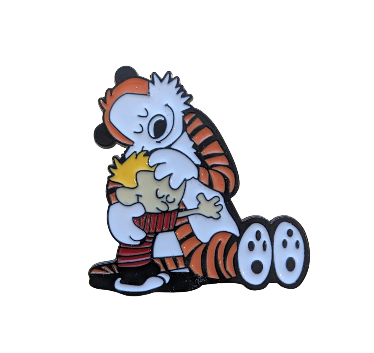Calvin And Hobbes Hugging Enamel Pin/Badge