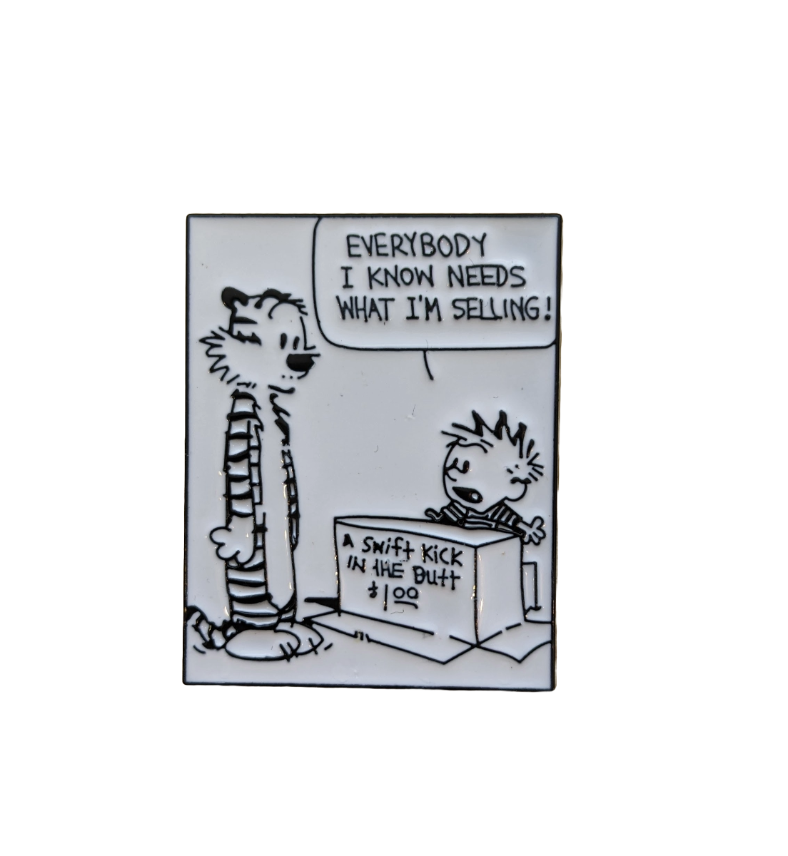 Calvin And Hobbes Comic Panel Enamel Pin/Badge