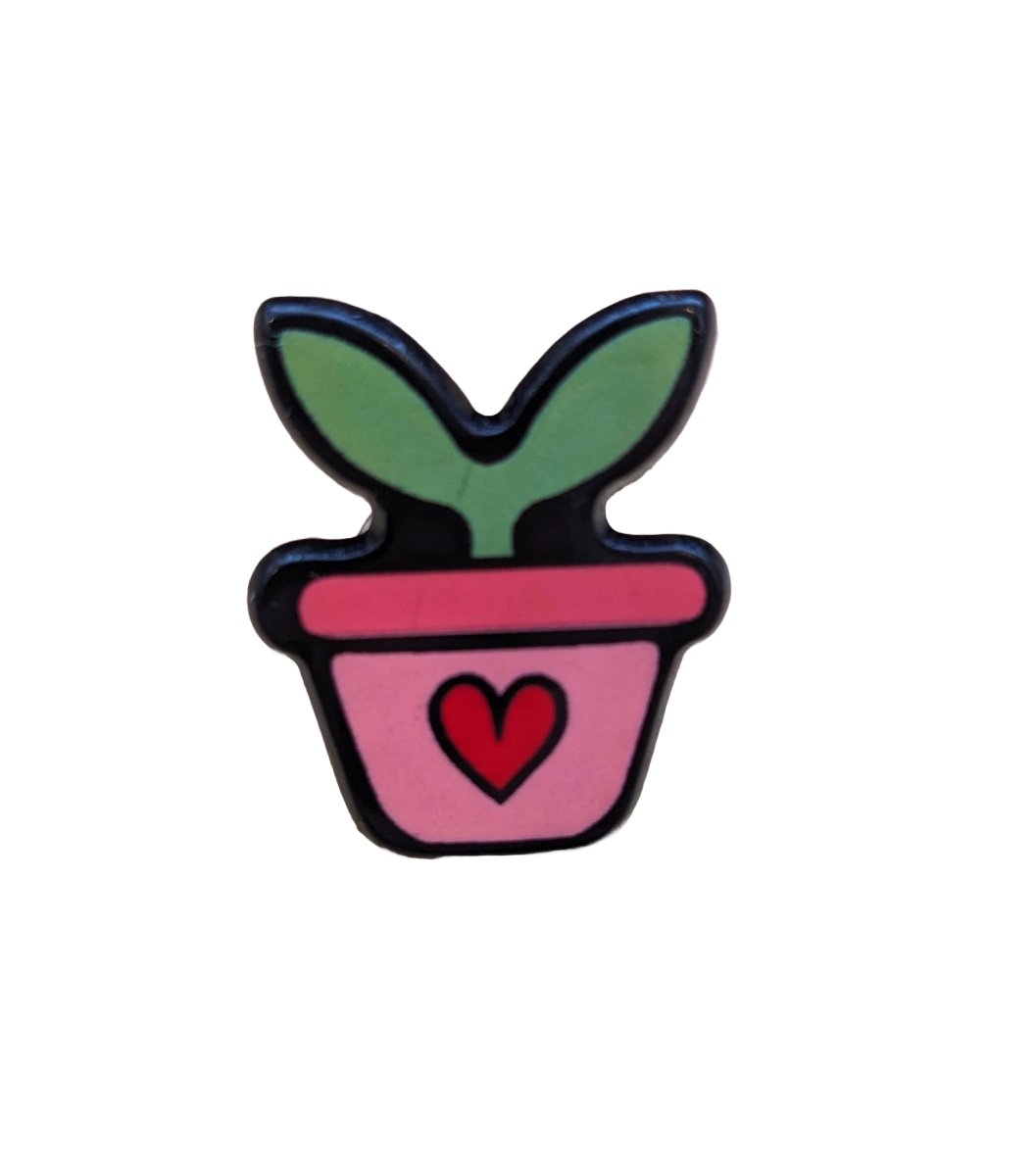 Flower Pot Heart Enamel Pin/Badge