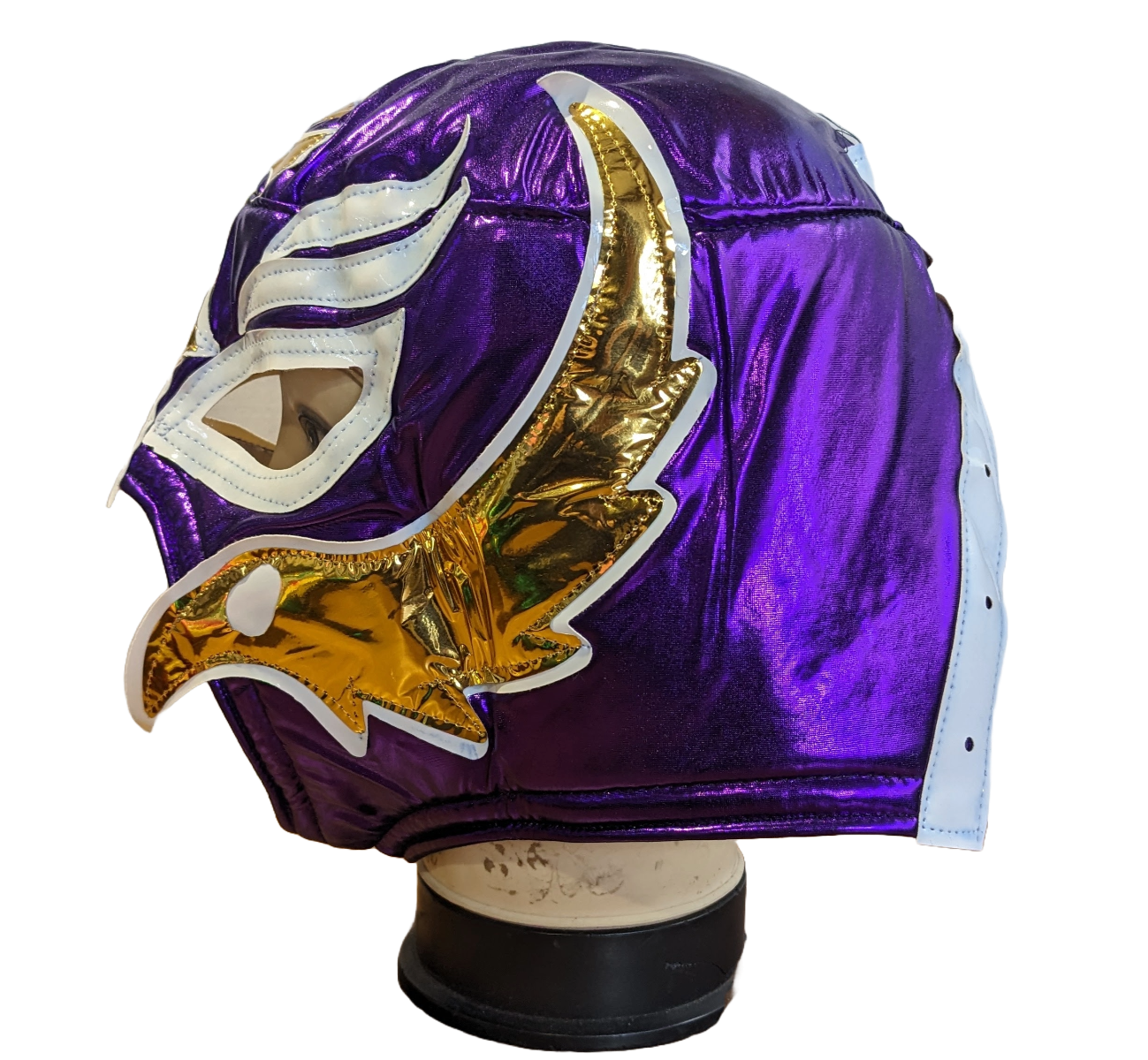 Rey Mysterio Mexican Wrestling Mask - Adult Size - Purple/White