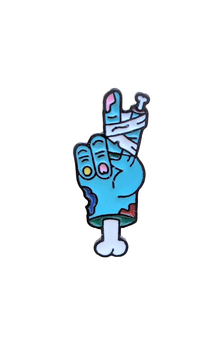 Zombie Hand Peace Enamel Pin/Badge