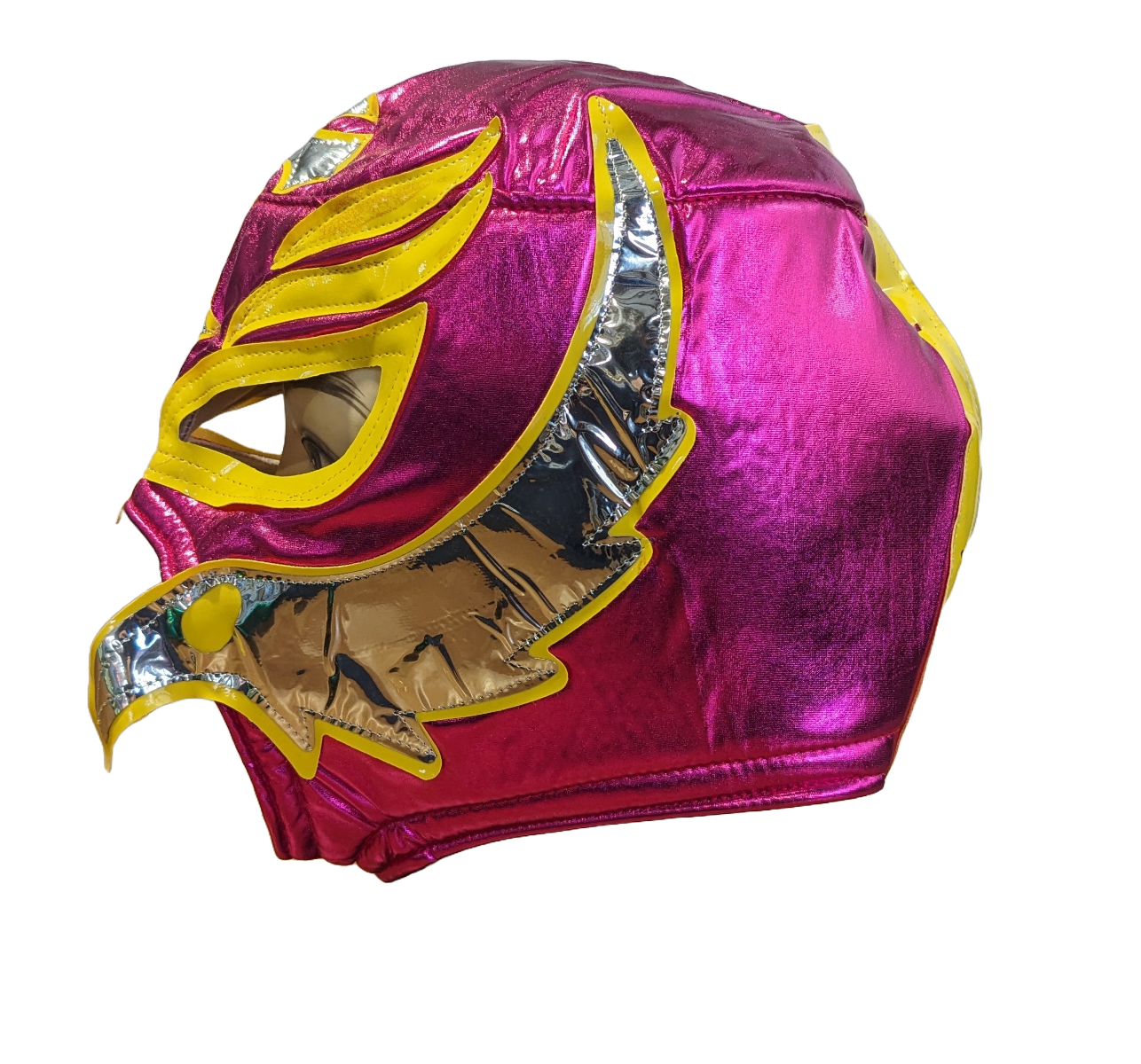 Rey Mysterio Mexican Wrestling Mask - Adult Size - Pink/Yellow