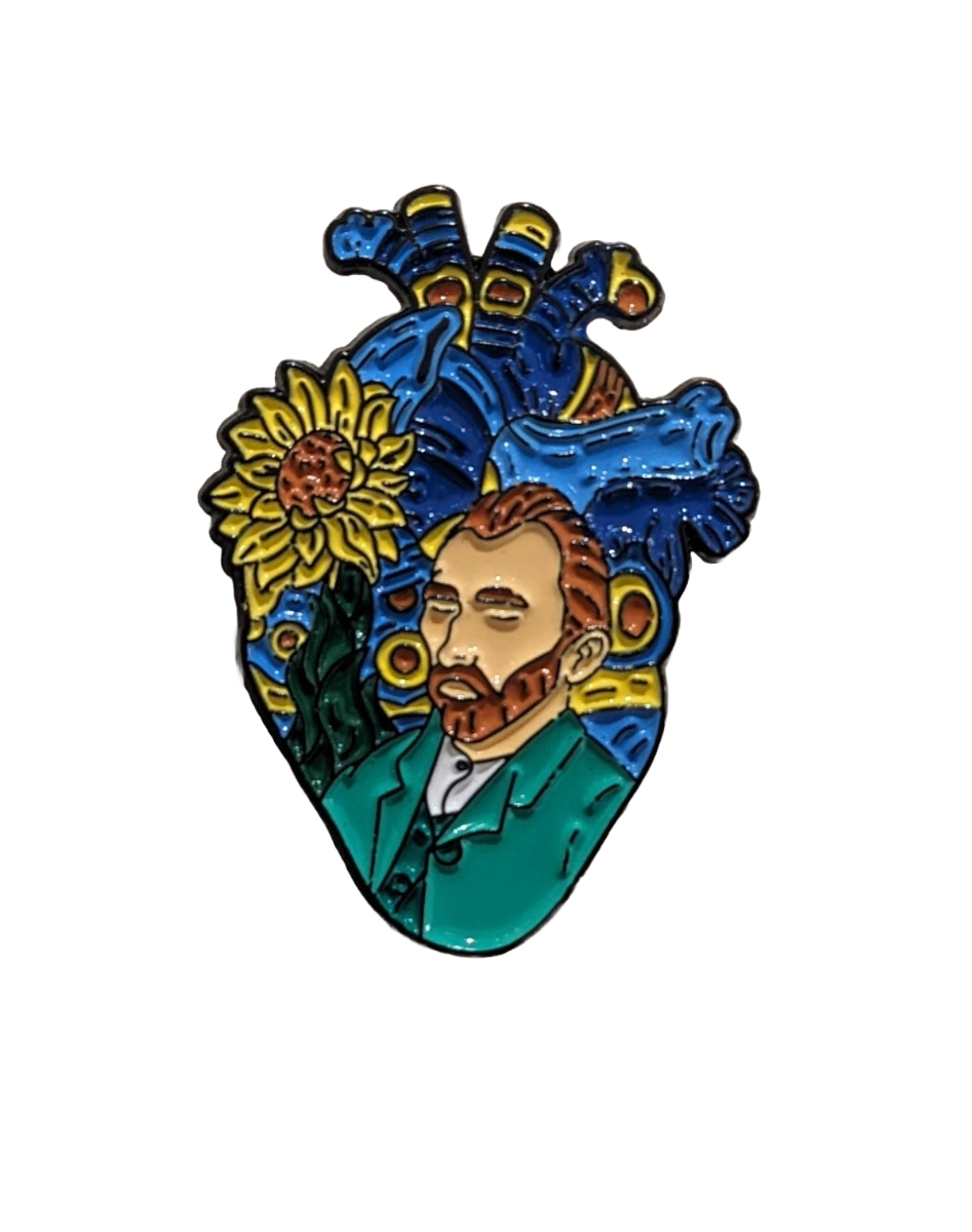 Van Gogh Heart Enamel Pin/badge