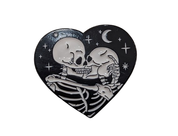 Death can't seperate us enamel pin/badge