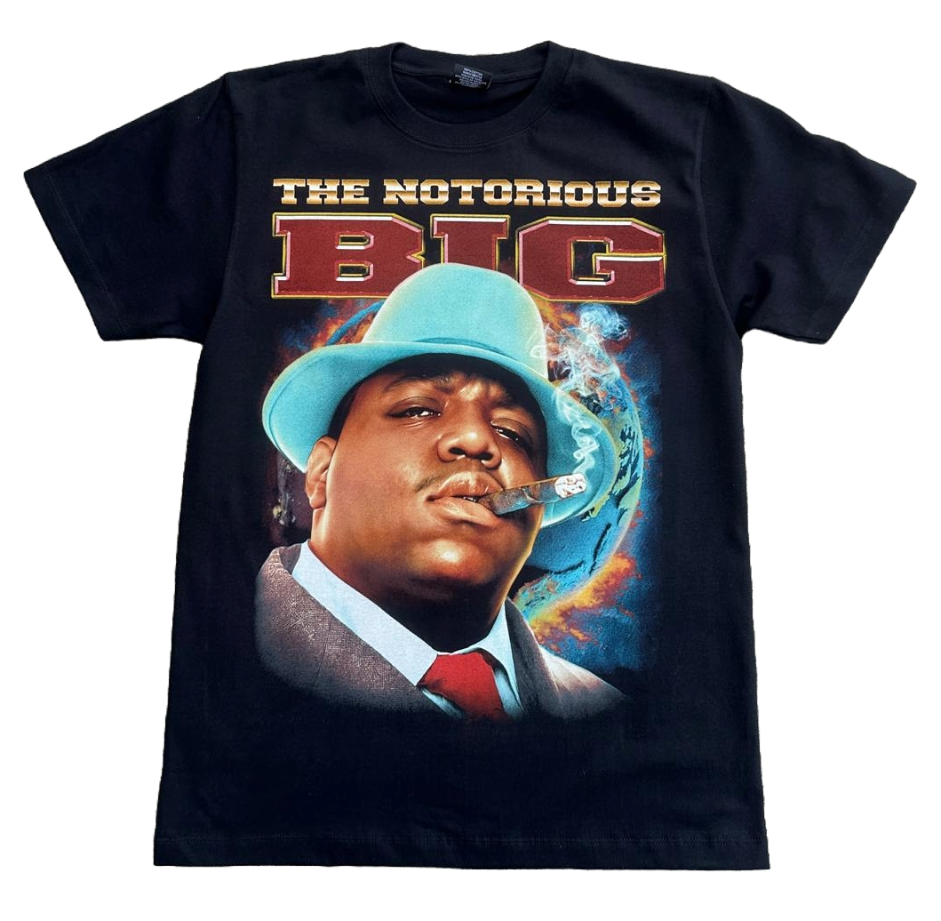 Notorious BIG Shirt - Smoking Cigar - Available in S, M, L, XL, 2XL, 3XL, 4XL, 5XL