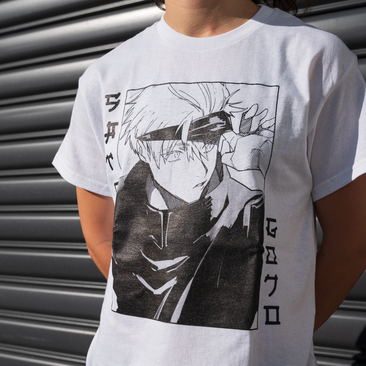 Satoru Gojo Jujutsu Anime Tshirt - available in S, M, L, XL, 2XL