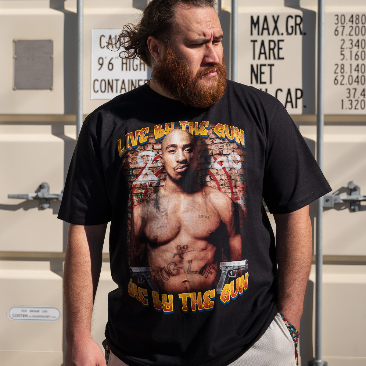 Tupac Shirt - Live By The Gun - Front and Back Print