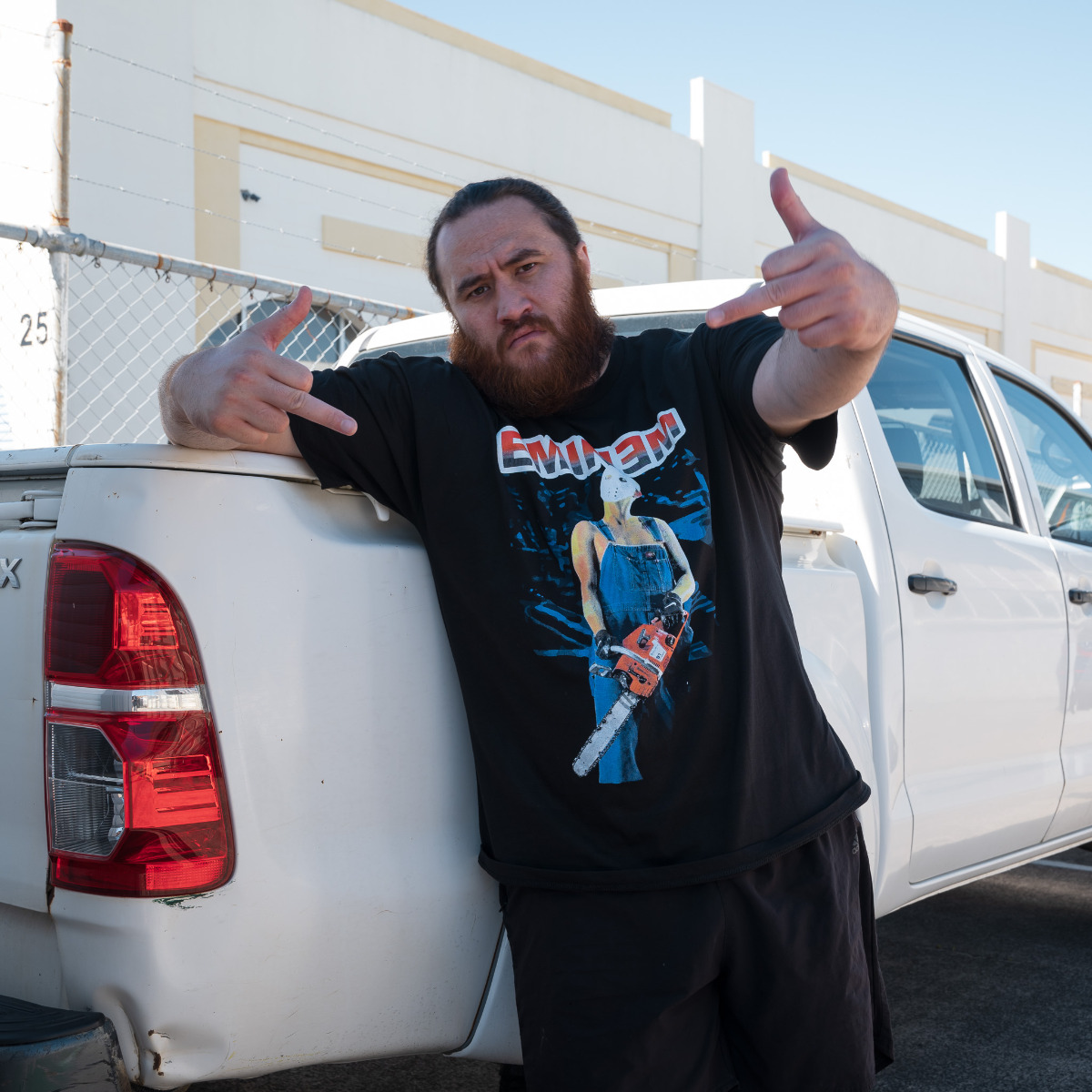 Eminem with Chainsaw Shirt - Available In S, M, L, 2XL, 2XL, 3XL, 4XL 5XL