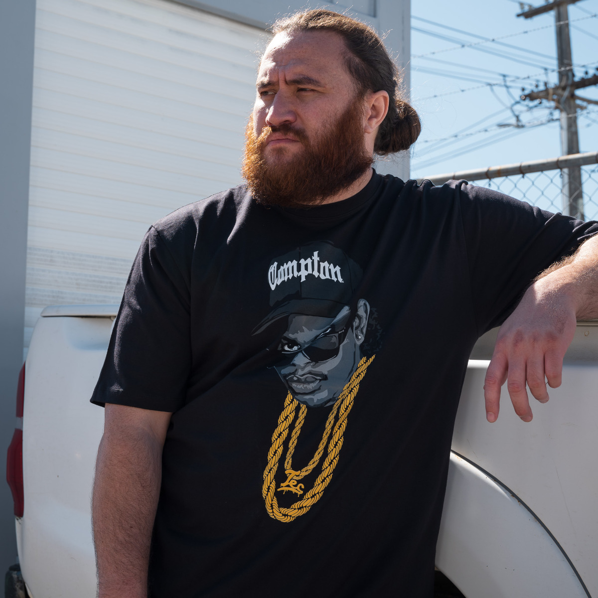 Eazy E Shirt - Gold Chain - Front and Back Print - Available in Size S, M, L, XL, 2XL, 3XL