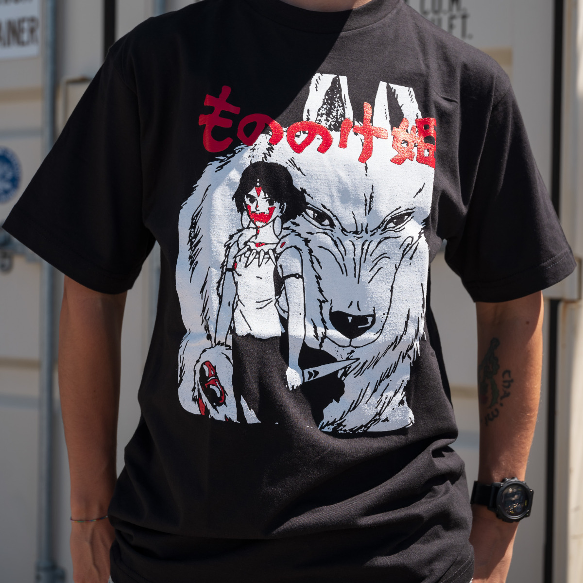 Princess Mononoke Anime Shirt - Girl and Wolf - available in sizes S, M, L, XL, XXL