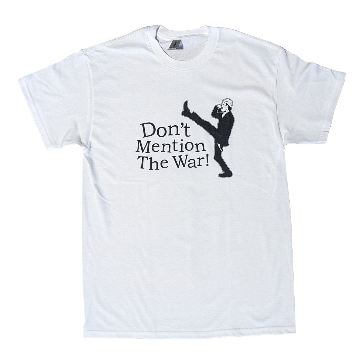 Don't Mention the War Shirt - Fawlty Towers. Available in sizes S, M, L, XL & 2XL