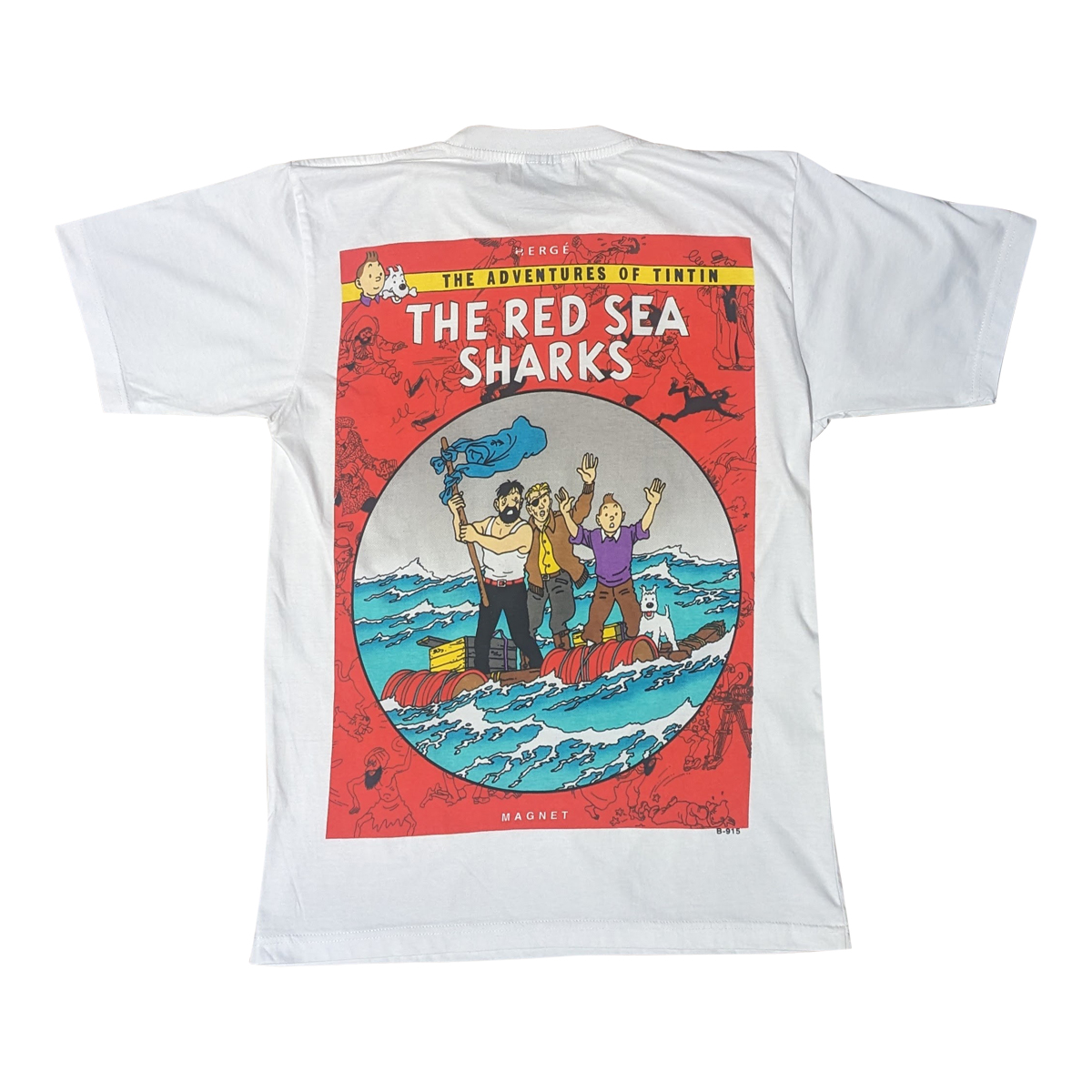 Tintin Shirt - Red Sea Sharks - Available in S, M, L, XL, XXL