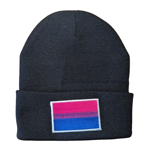 Bisexual Beanie with Embroidered Flag