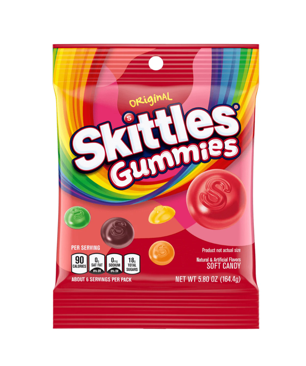 Skittles Gummies Original Peg Bag