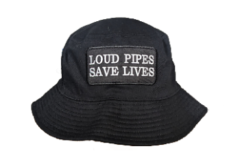 Loud Pipes Save Lives' Biker Bucket Hat with Embroidered Logo