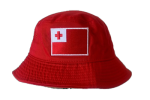 Tonga Flag Supporters Bucket Hat with Embroidered Logo