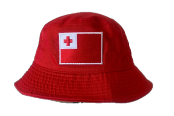 Tonga Flag Supporters Bucket Hat with Embroidered Logo