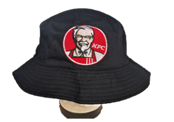KFC Bucket Hat with Embroidered Logo - Red or Black or White