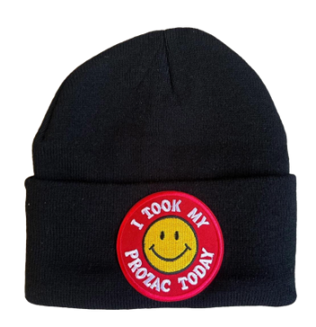I Took My Prozac Yellow Beanie with Embroidered Logo